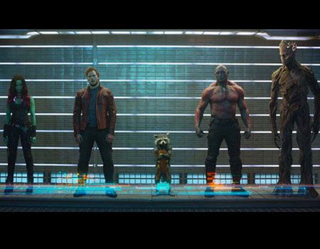 Guardians of the Galaxy - Zoe Saldana, Chris Pratt, Bradley Cooper, Dave Bautista, Vin Diesel