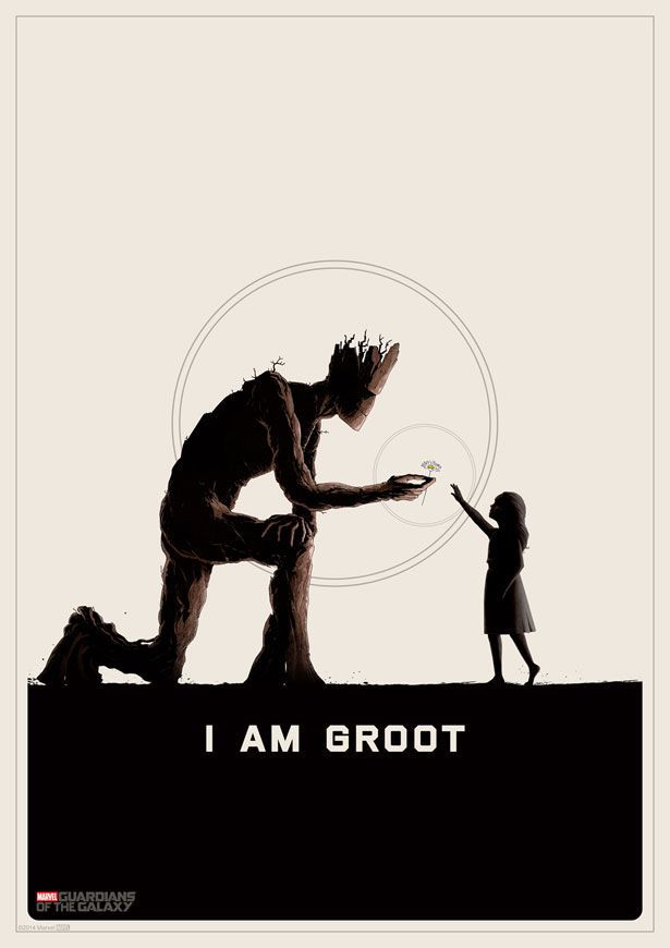 Guardians of the Galaxy illustrated poster - Groot