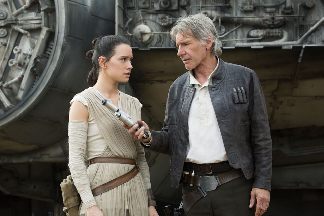 Han Solo with Rey in Star Wars 7