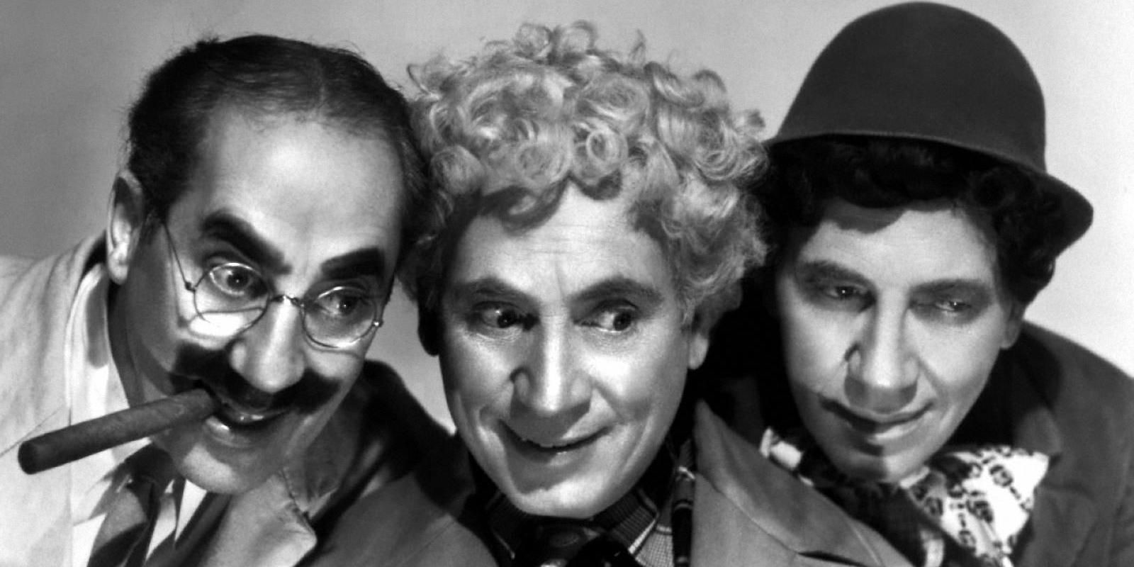 Harpo Marx with His Brothers