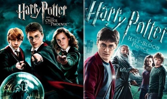 Harry Potter Order of the Phoenix and Half-Blood Prince movies 3D Blu-ray