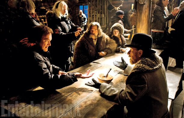 Hateful Eight EW Images - Quentin Tarantino on Set with Cast