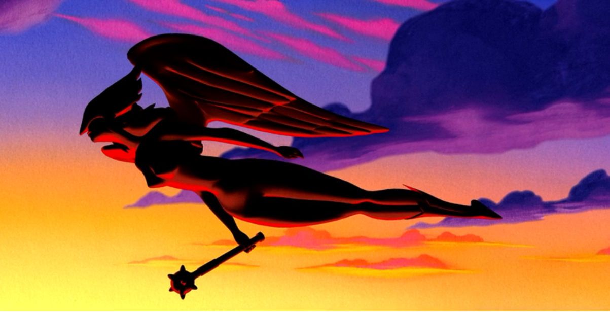 Hawkgirl flying in Justice League Unlimited Cartoon