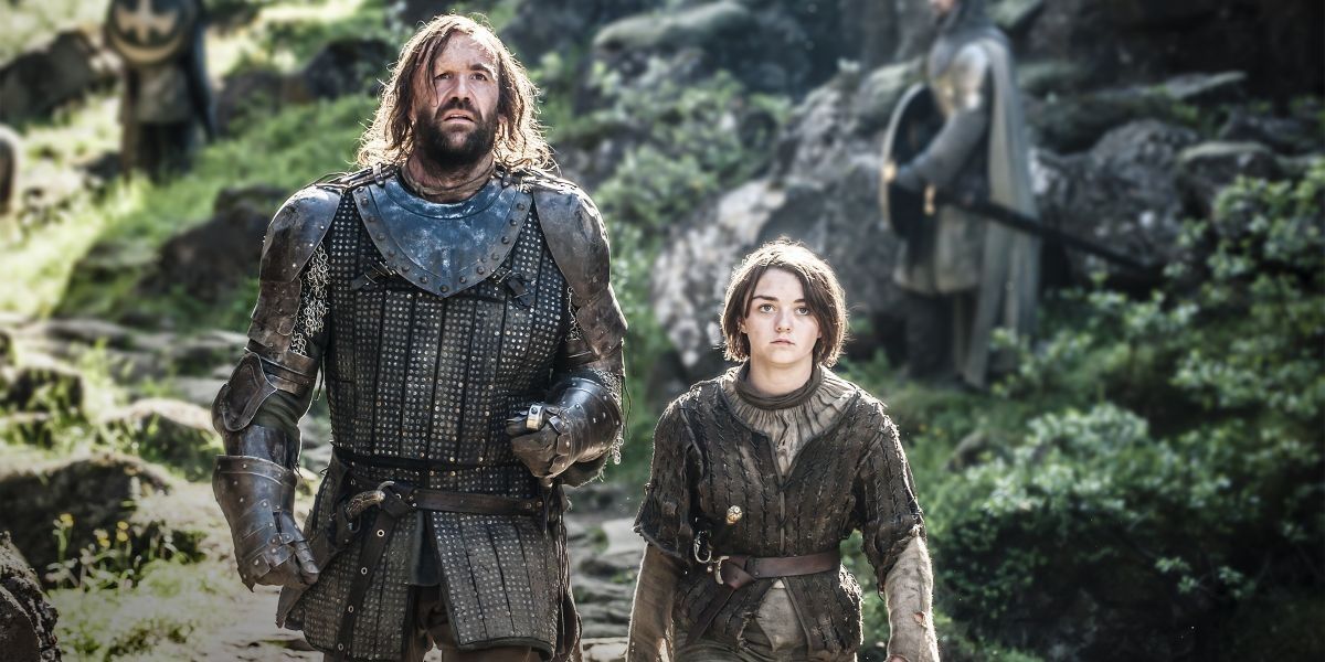 Arya and the Hound together in Game of Thrones