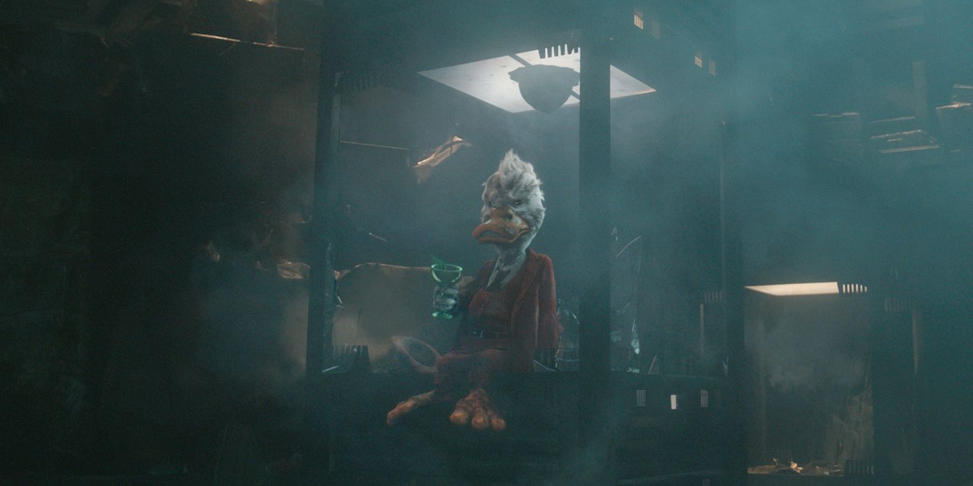 Howard the Duck Holding a glass in the Collector's Destroyed Museum From Guardians of the Galaxy