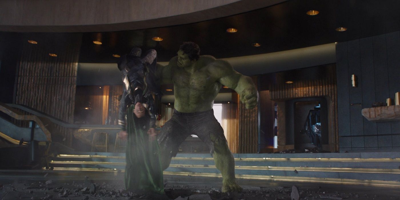 Hulk and Loki (Tom Hiddelson) in The Avengers