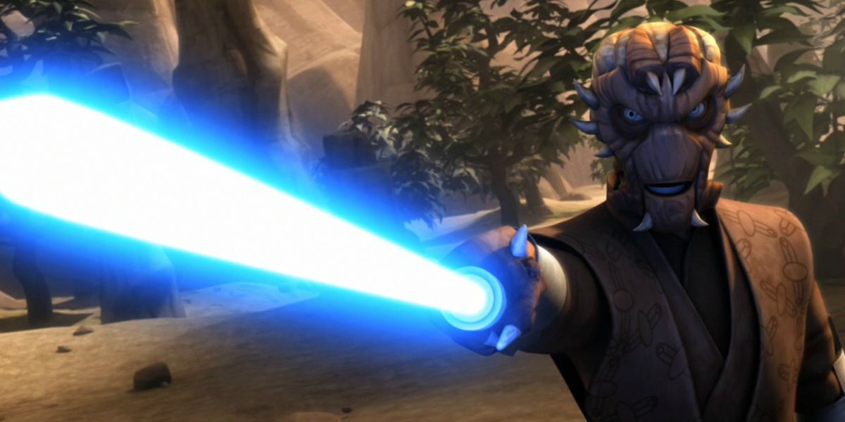 Ima Gun-Di with a lightsaber in The Clone Wars
