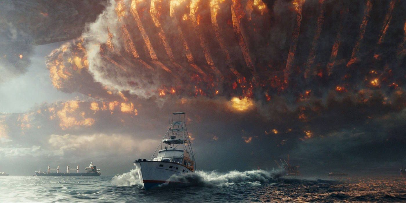 The massive alien ship lands in Independence Day: Resurgence