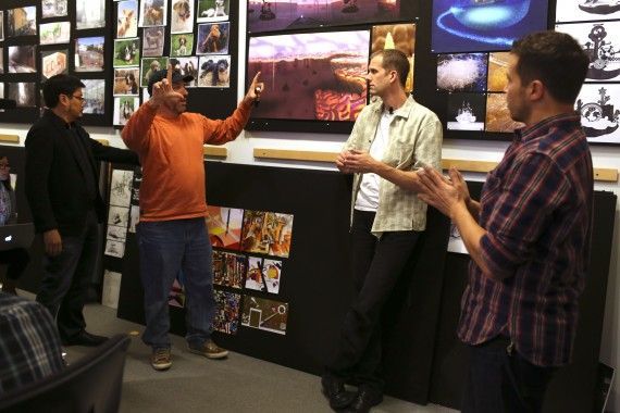 INSIDE OUT Story Meeting - BTS Pixar Photo - Director Pete Docter