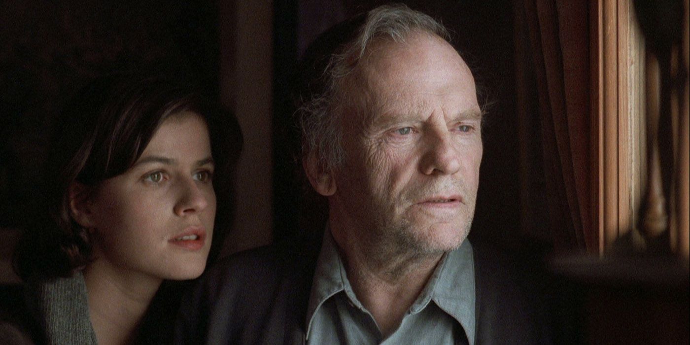 Irene Jacob and Jean-Louis Trintignant in Red