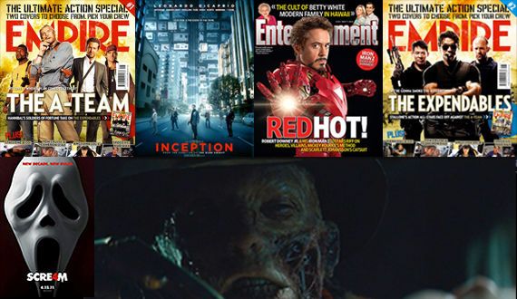 Iron Man 2 Inception Sceam 4 The A-Team The Expendables Nightmare on Elm Street Movie Posters and Magazine Covers