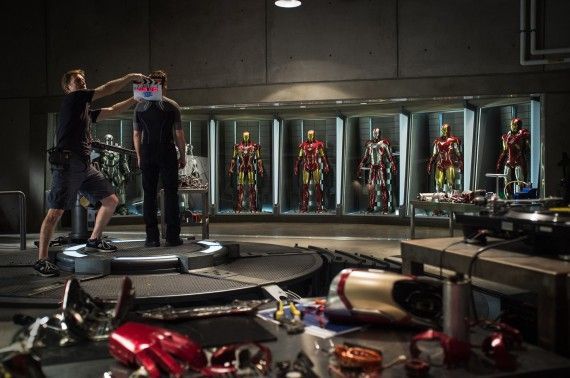 Iron Man 3 Production Image Tony Stark Hall of Armor