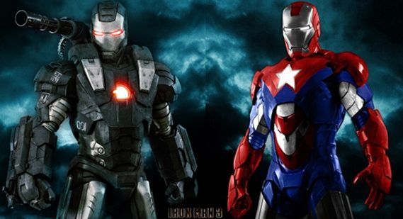 War Machine and Detroit Steel Iron Patriot Iron Man 3 armor suits