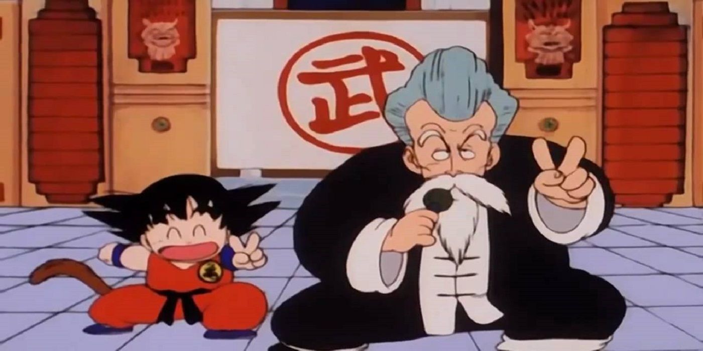 Jackie Chun and Goku posing at the World Martial Arts Tournament