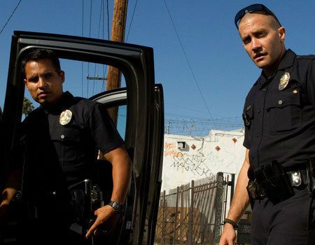 Jake Gyllenhaal and Michael Pena in End of Watch