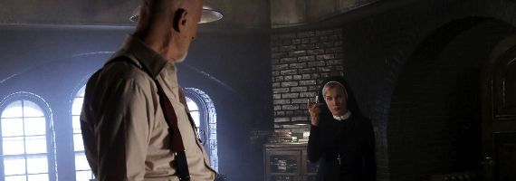 James Cromwell and Jessica Lange American Horror Story Asylum Tricks and Treats