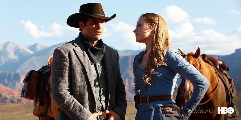 James Marsden and Evan Rachel Wood in Westworld