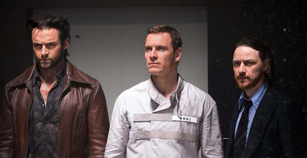 James McAvoy, Michael Fassbender and Hugh Jackman in 'X-Men Days of Future Past'