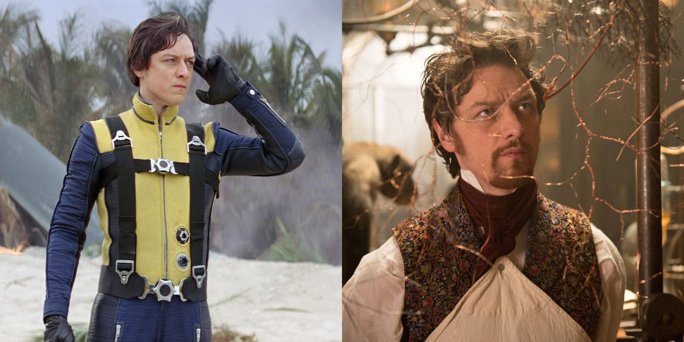 James McAvoy in First Class (2011) and Victor Frankenstein (2015)