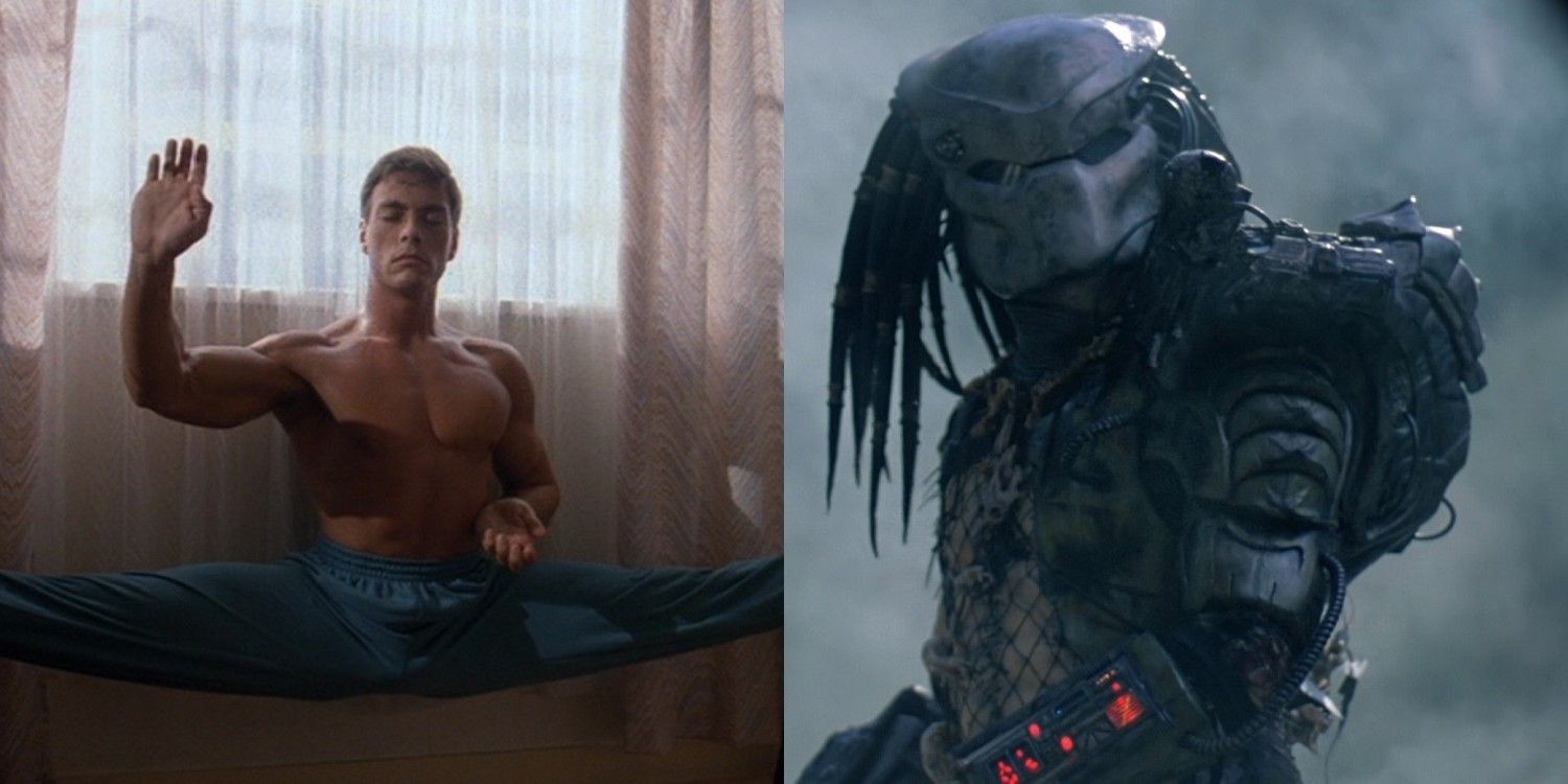 Jean Claude Van Damme and Kevin Peter Hall as The Predator