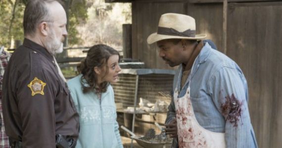 Jim Beaver Abby Miller and Mykelti Williamson in Justified Get Drew