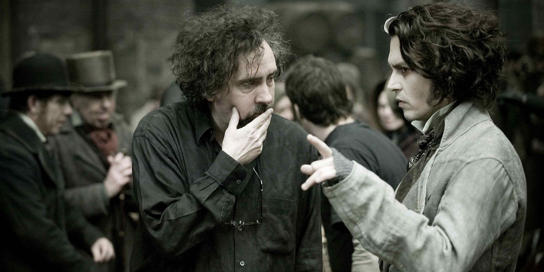 Johnny Depp and Tim Burton in Sweeney Todd