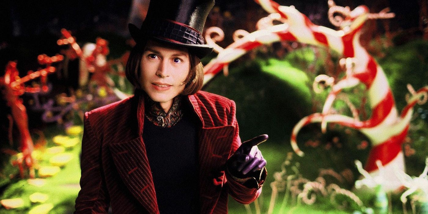 Johnny Depp como Willy Wonka em Charlie & the Chocolate Factory