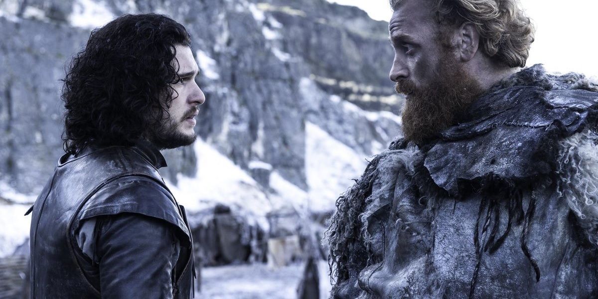 Jon Snow and Tormund talking in Game of Thrones