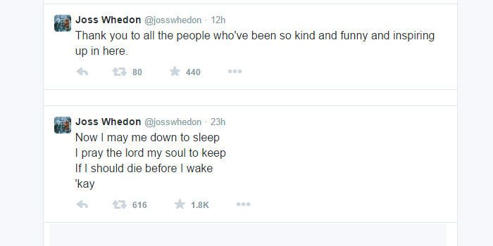 Joss Whedon Quits Twitter - Farewell