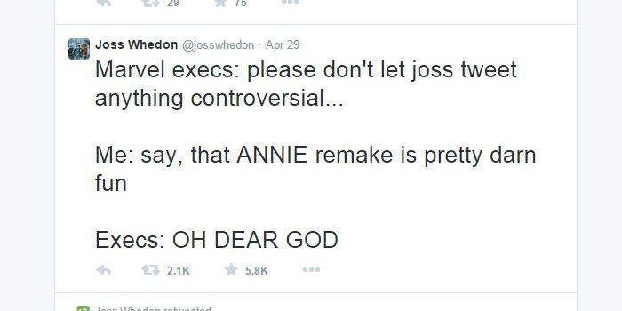 Joss Whedon Quits Twitter - Marvel Execs