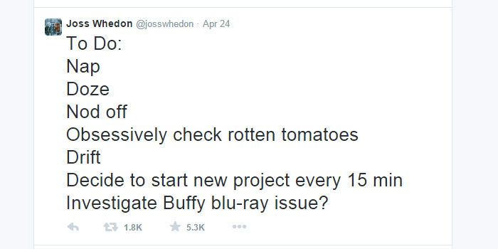 Joss Whedon Quits Twitter - Nap Time