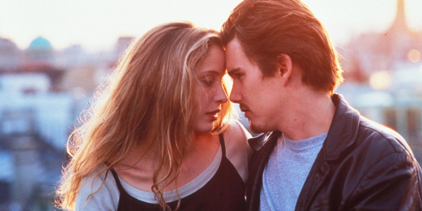 Céline e Jesse se tocando em Before Sunrise.