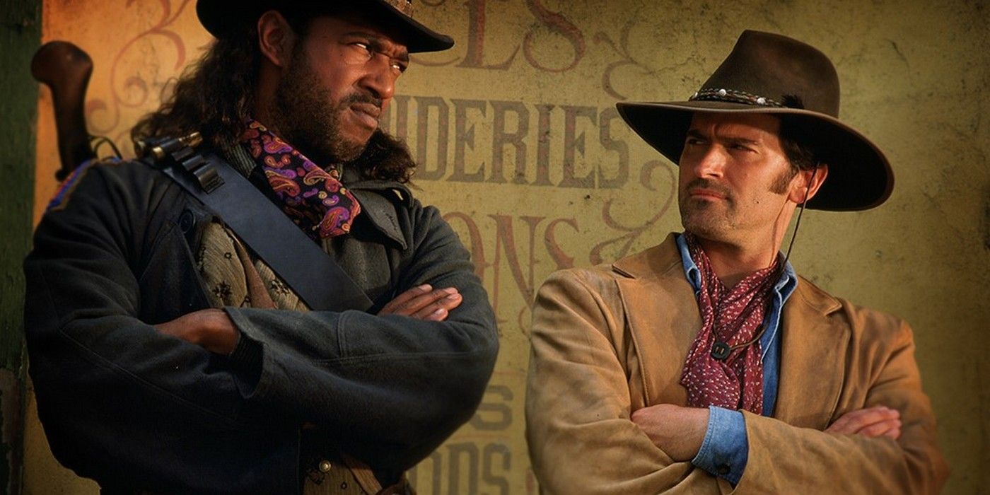 Julius Carry y Bruce Campbell en Las aventuras del condado de Brisco Jr.