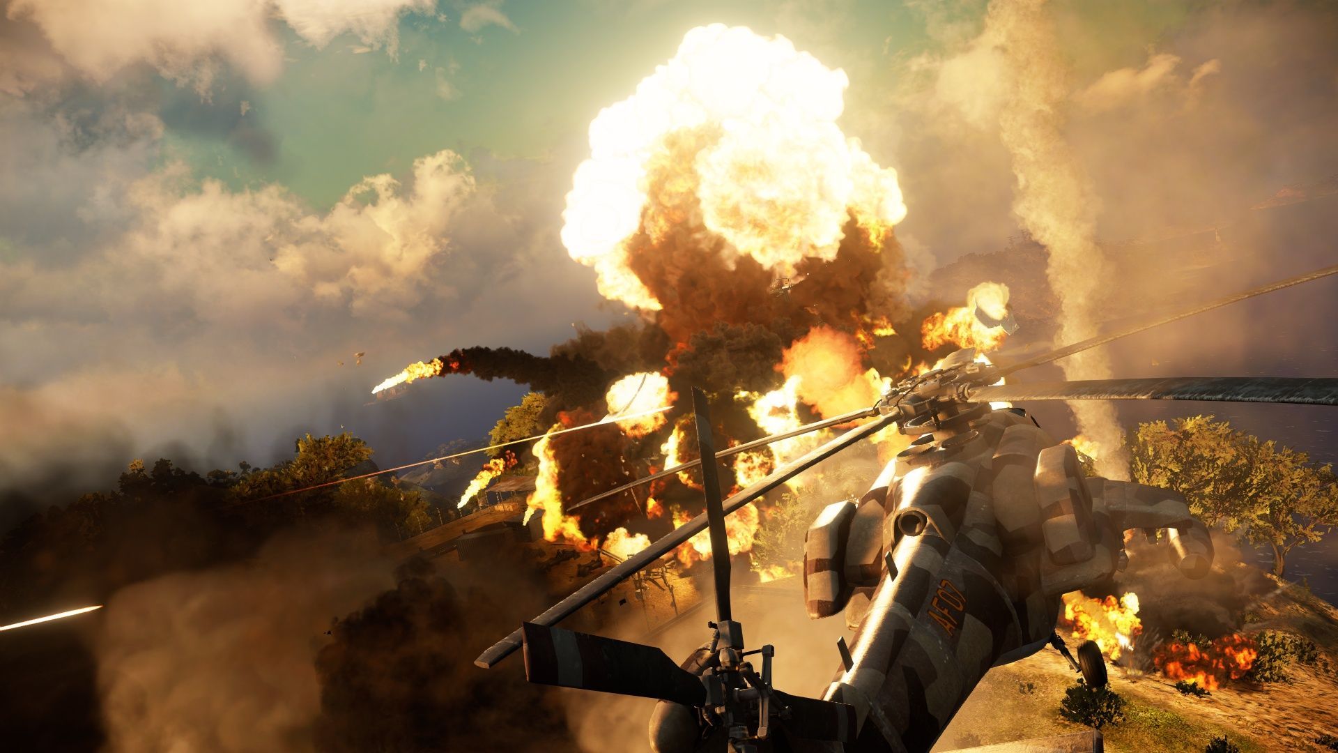 Just Cause 3 Screenshot - Helicopter Explosion