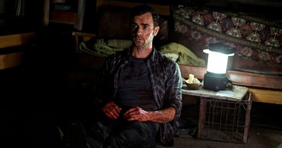 Justin Theroux as Kevin Garvey Annie Q and Chris Zylka in The Leftovers Season 1 Episode 10