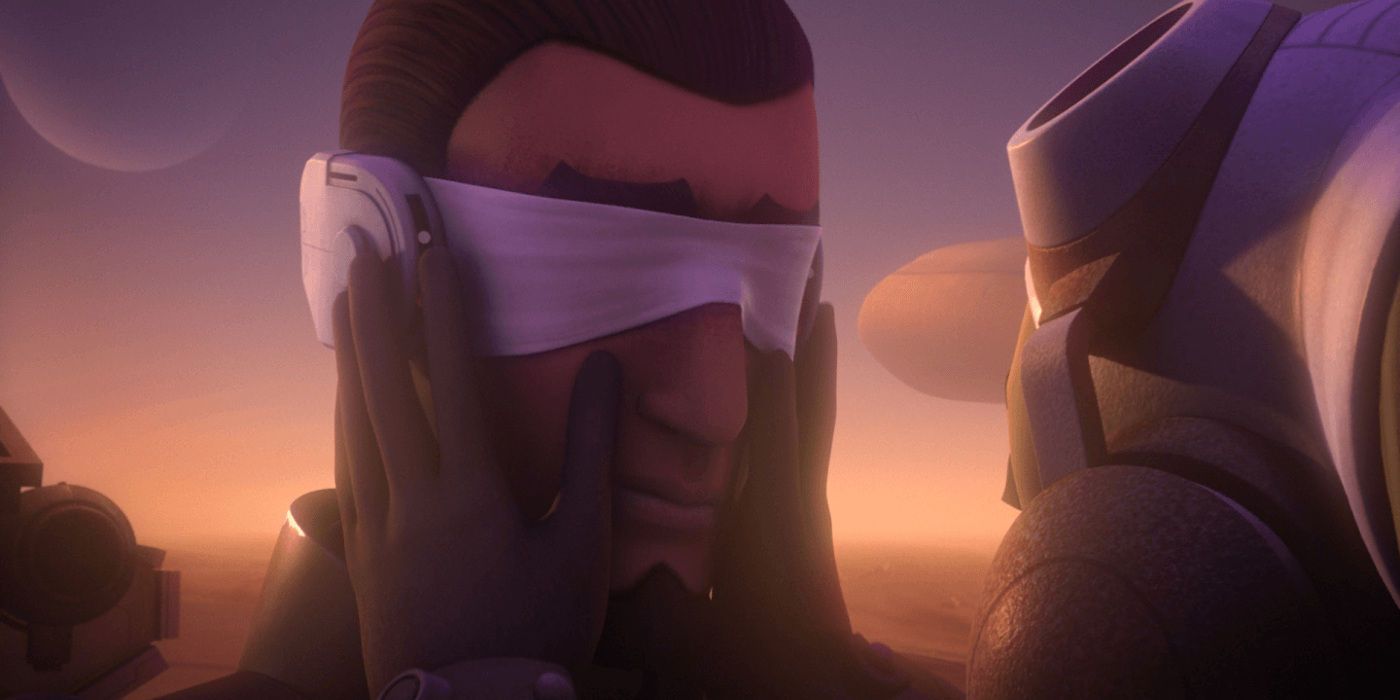 Kanan is blind and wearing a blindfold in Star Wars Rebels.