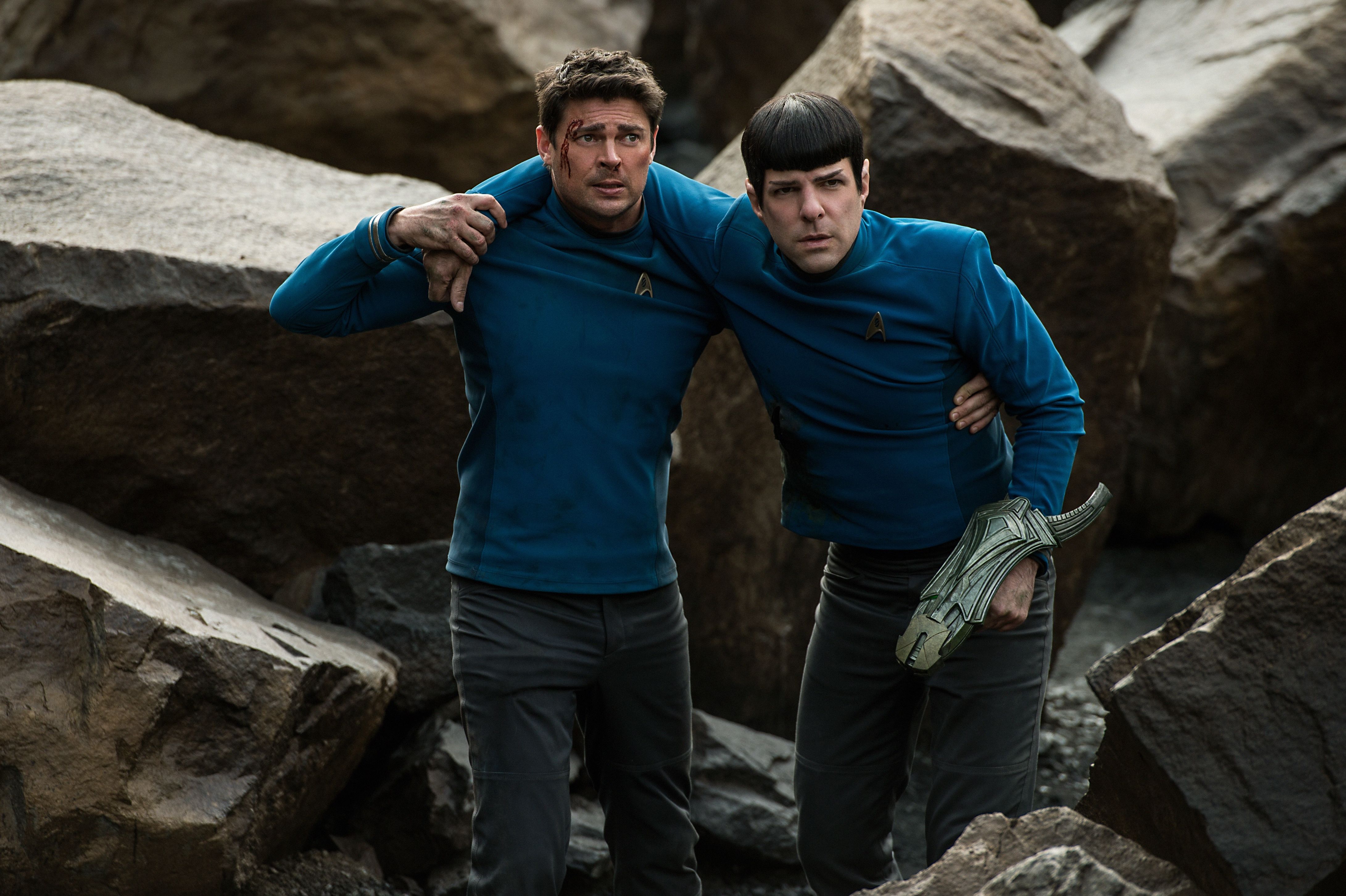 Karl Urban plays Bones and Zachary Quinto plays Spock