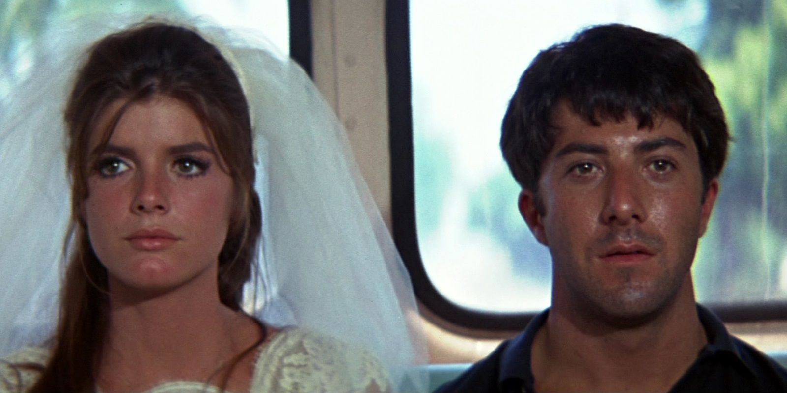 Katharine Ross and Dustin Hoffman in The Graduate