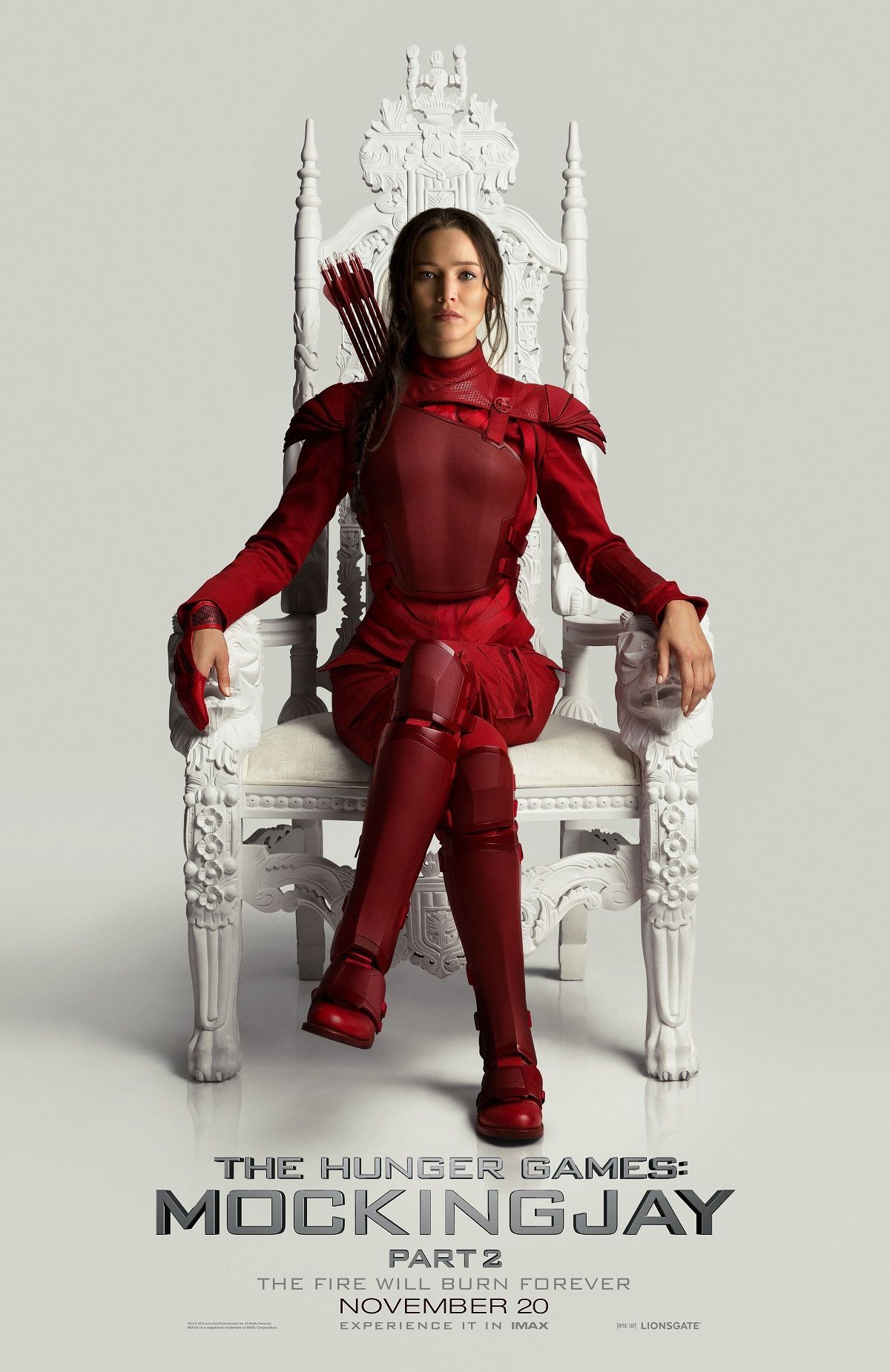 Katniss in Red The Hunger Games Mockingjay Part 2 Poster