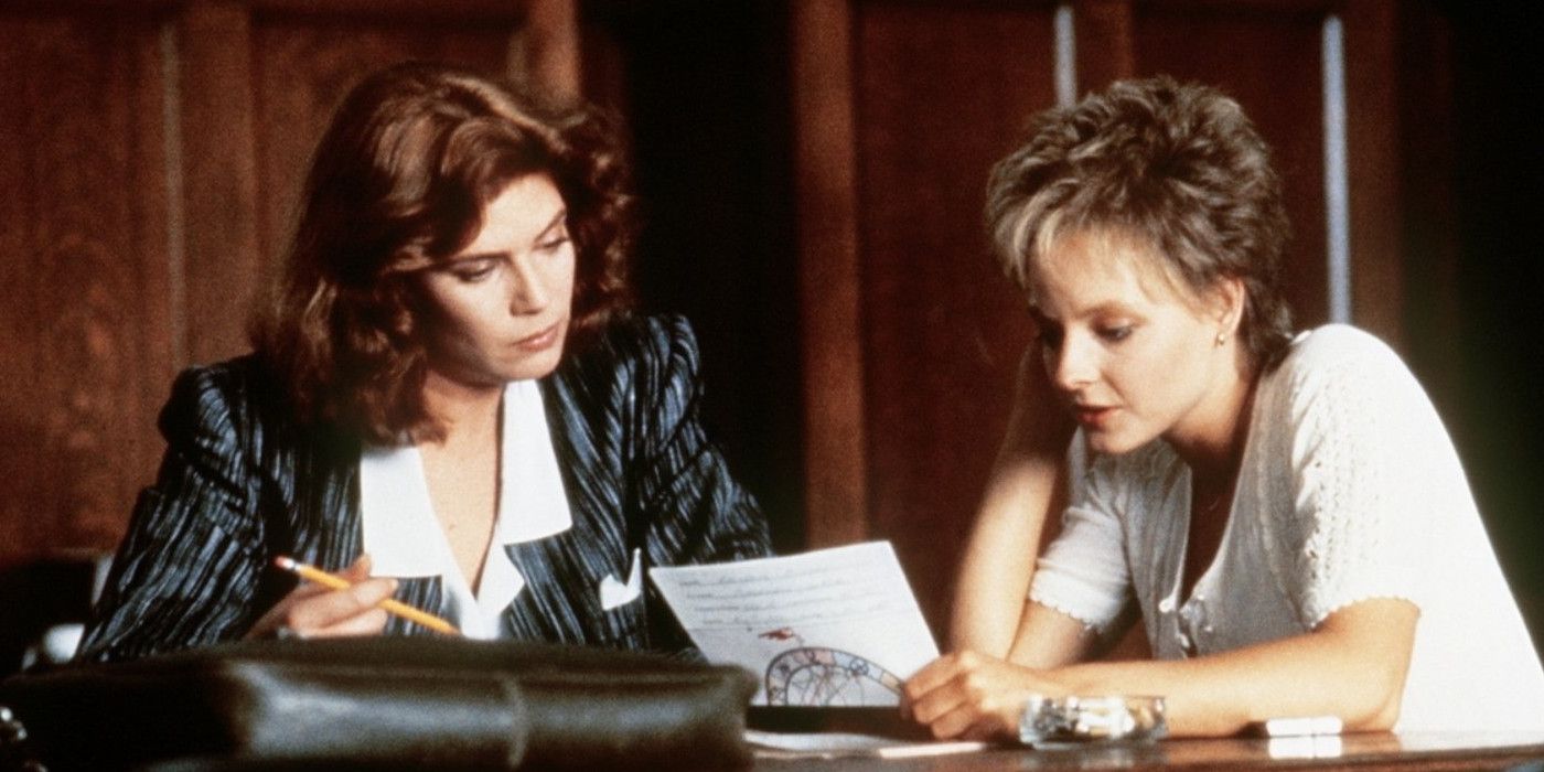 Kelly McGilis and Jodie Foster in The Accused