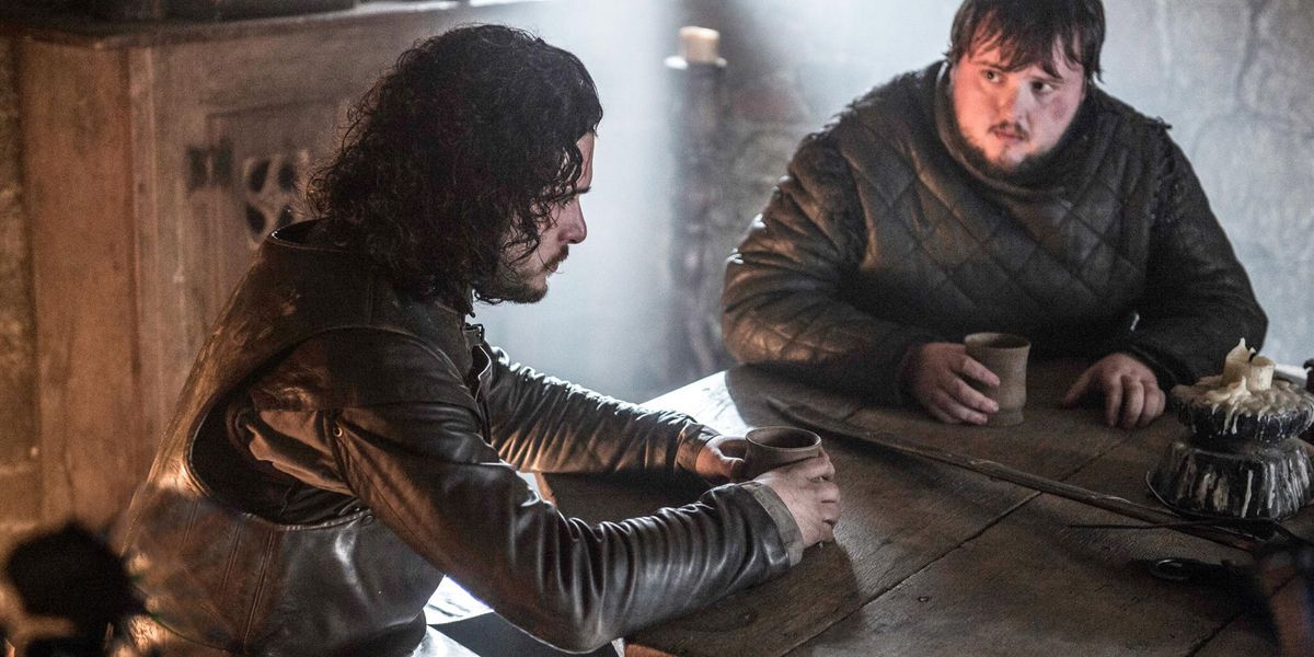Kit Harington and John Bradley in Game of Thrones Season 5 Episode 10