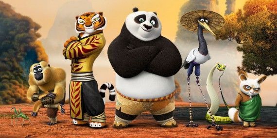 Master Shifu, Po, and The Furious Five in Kung Fu Panda 3