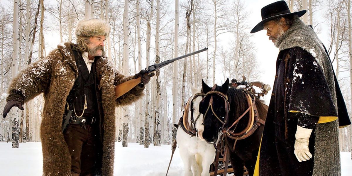 Kurt Russell and Samuel L Jackson in The Hateful Eight