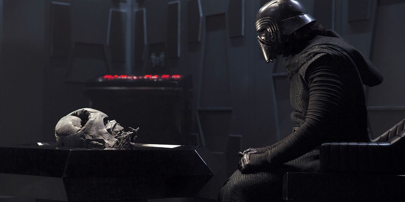 Kylo Staring at Vader's Helmet