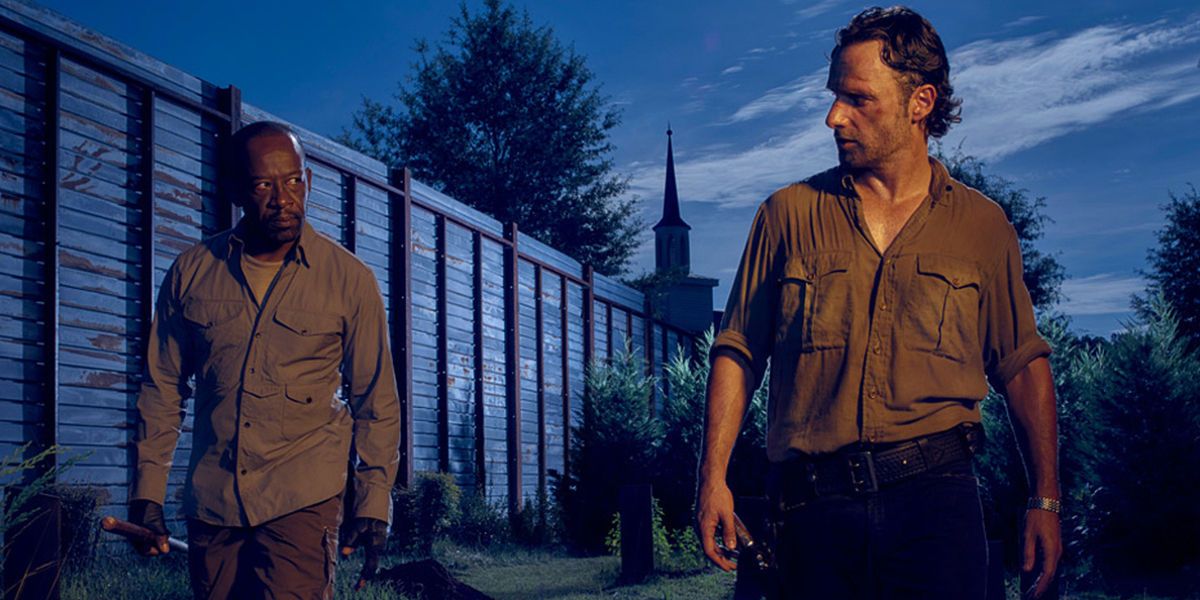 Lennie James as Morgan and Andrew Lincoln as Rick in The Walking Dead Season 6