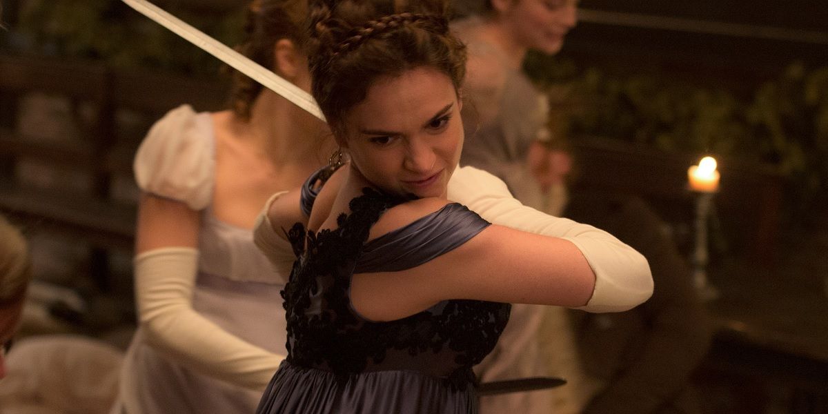 Lily James as Elizabeth Bennet in Pride and Prejudice and Zombies