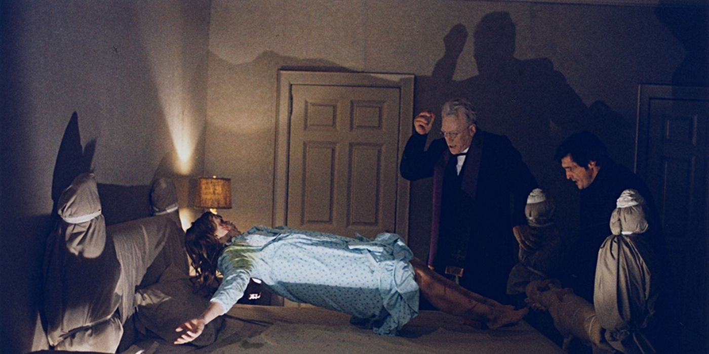 Linda Blair, Max von Sydow and Jason Miller in The Exorcist