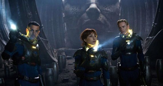 Logan Marshall-Green, Noomi Rapace, and Michael Fassbender in 'Prometheus' (Review)
