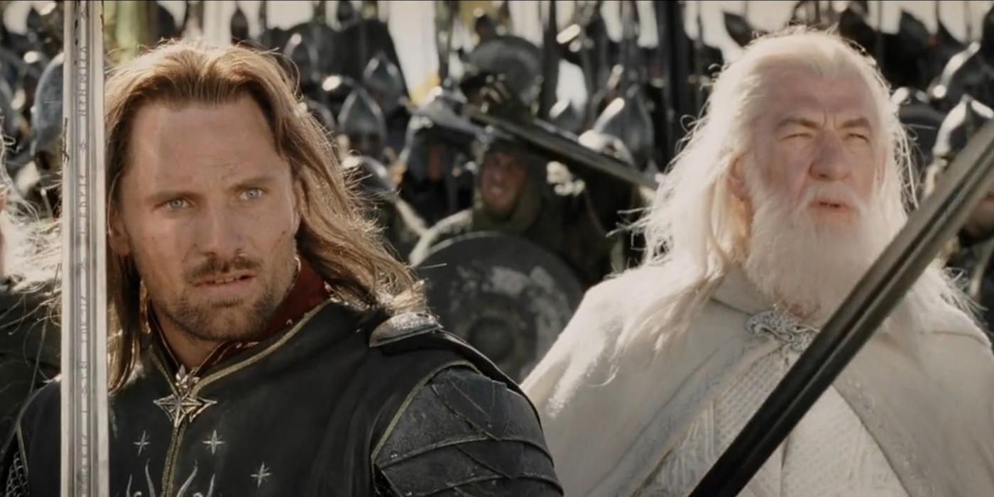 Aragorn and Gandalf in Lord of the Rings Return of the King