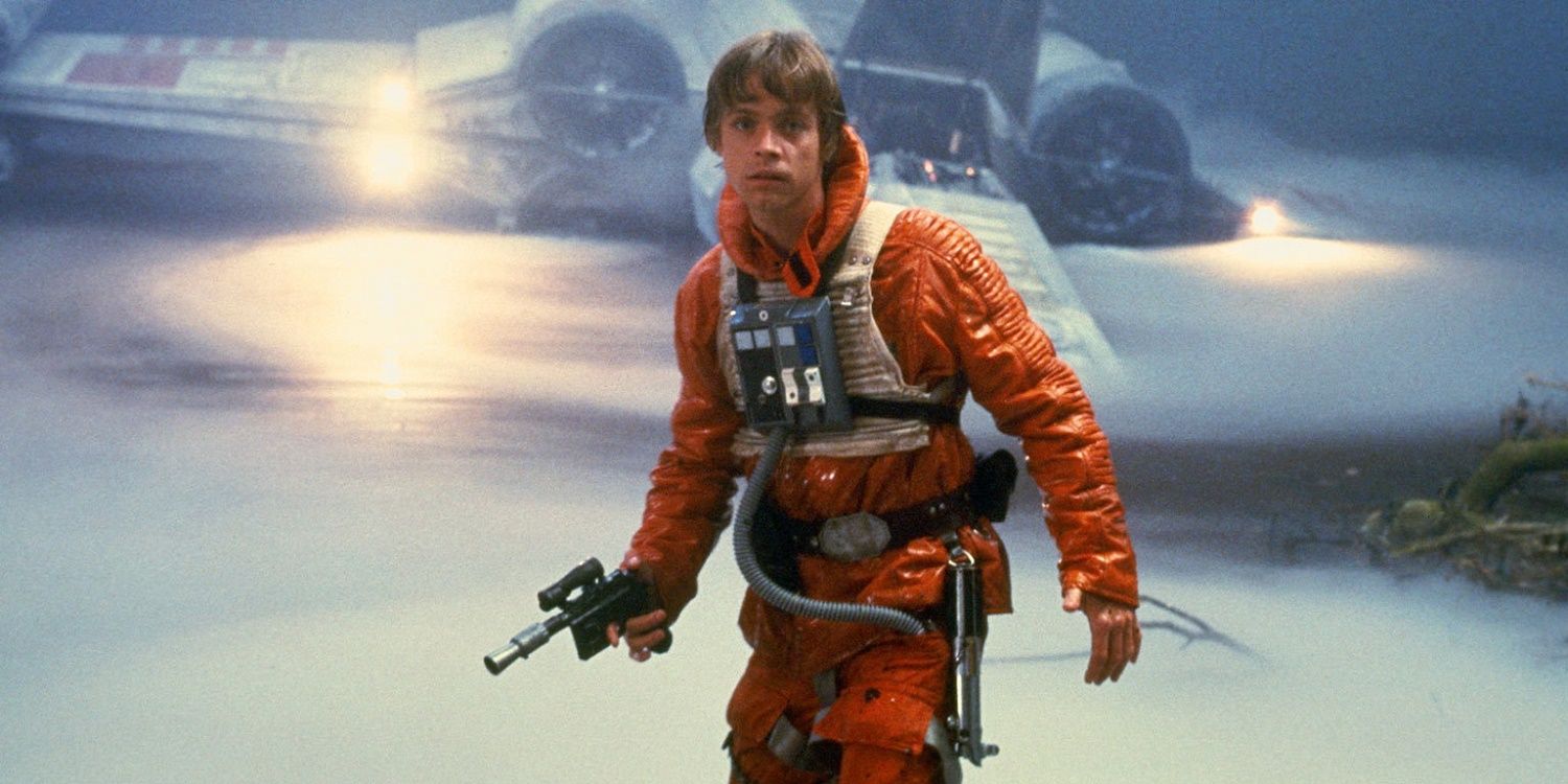 Luke stands in the swamps of Dagobah in Empire Strikes Back